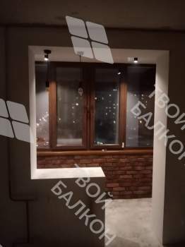 Отделка с объединением балкона и комнаты